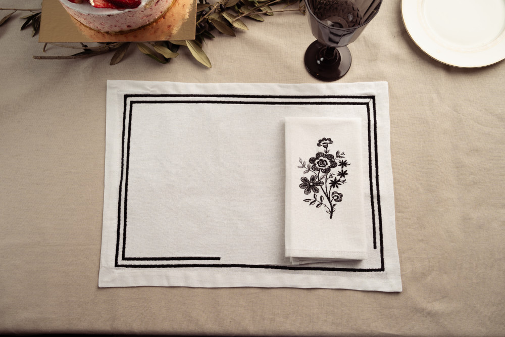 pack 6 sets de table avec 6 serviettes en Lin bourdon 